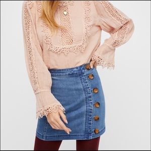 Free People Jean Mink Skirt